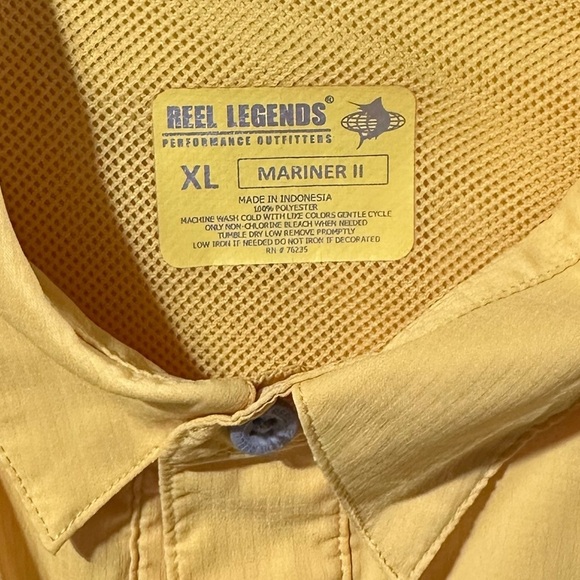 Reel Legends mariner II yellow mesh shirt xl - Picture 6 of 14